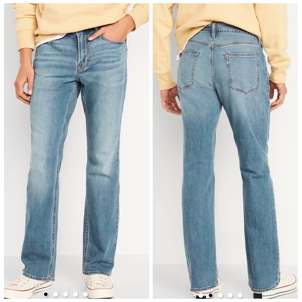 Old Navy Boot-Cut Jeans Mens 34x34 Blue Built-In Flex Tough Medium Wash Denim